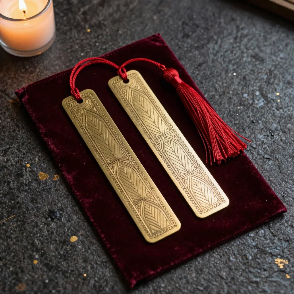 Handcrafted Brass Jaali Bookmark Set