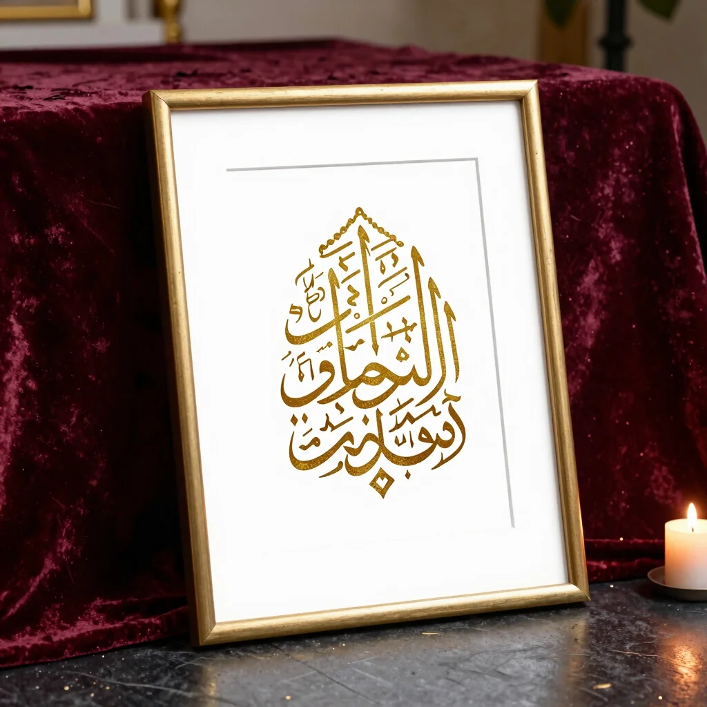Gold-Leaf Calligraphy Fine Art Print